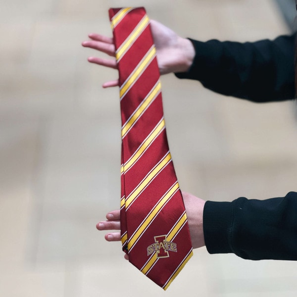 I-State Cardinal & Gold Striped Necktie